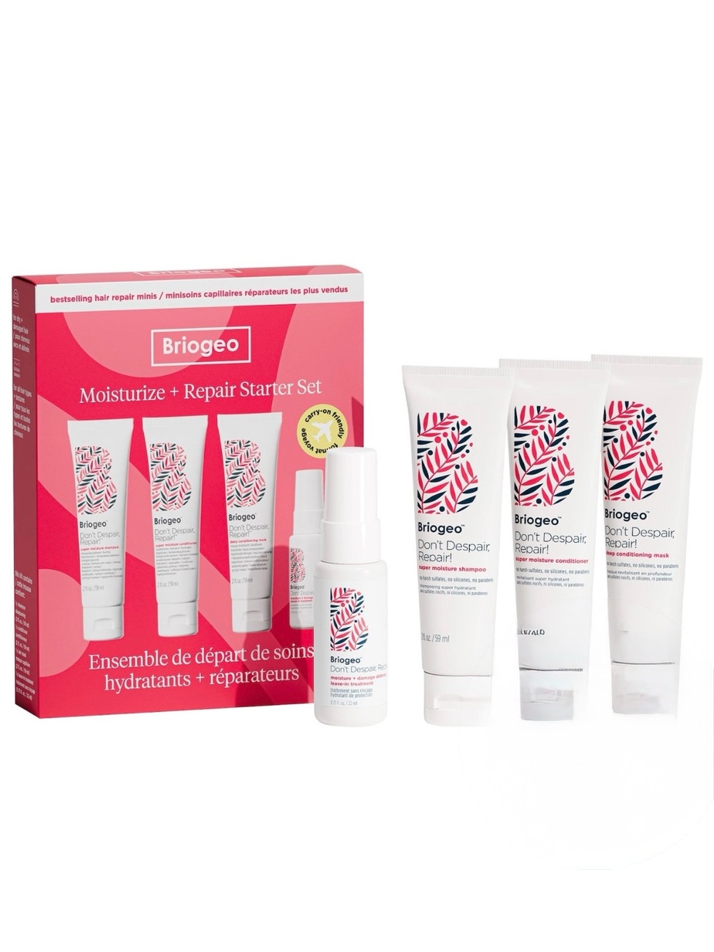 BRIOGEO Don't Despair, Repair! Strengthening + Hydrating Minis Kit NIB